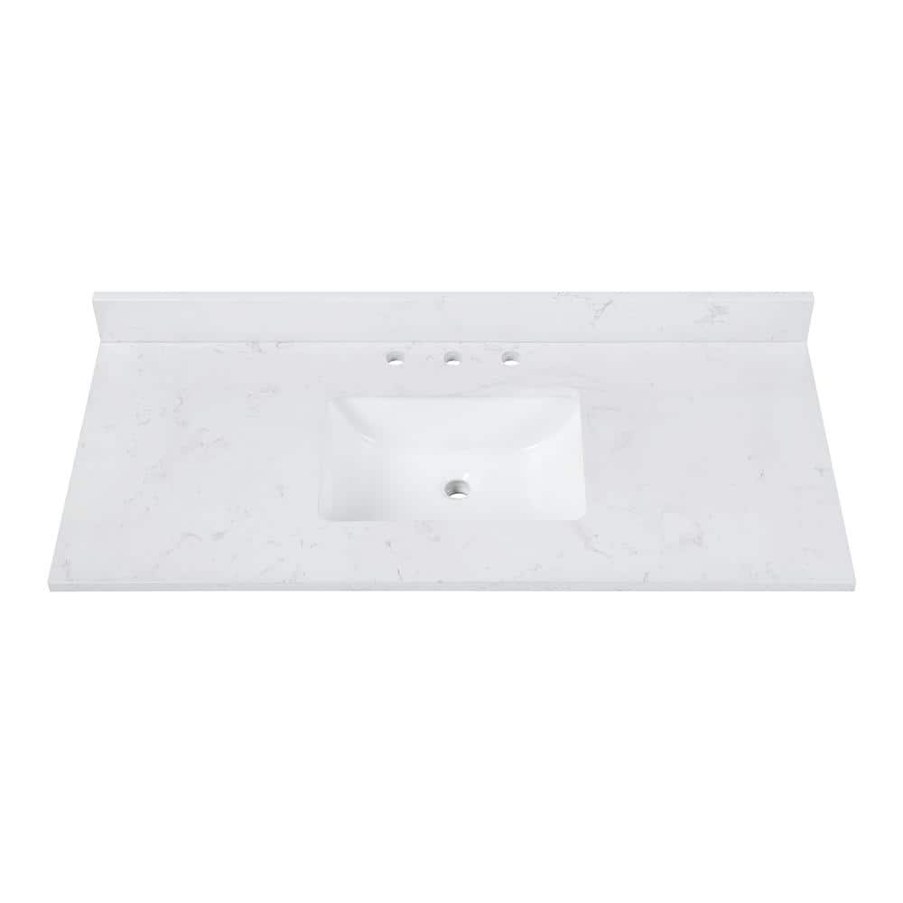Cala White 49'' Engineered Stone Vanity Top with Sink