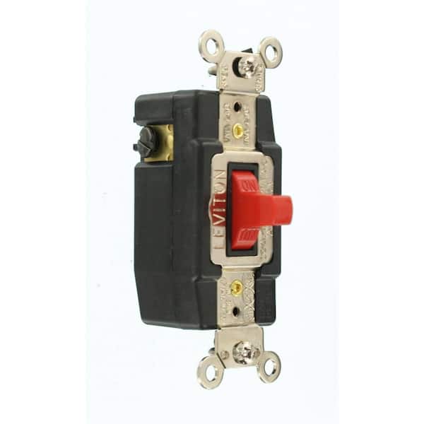 20 Amp Industrial Grade Heavy Duty Single-Pole Double-Throw Center-Off Momentary Contact Toggle Switch, Red 1257-R