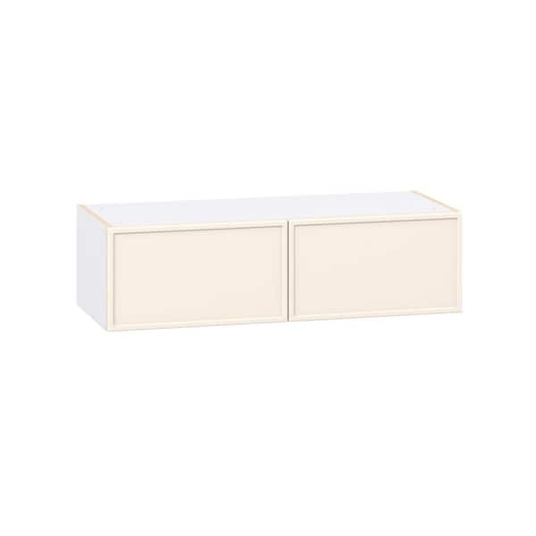 J COLLECTION Fairview 36 in. W x 14 in. D x 10 in. H Assembled Slim Shaker Wall Bridge Kitchen Cabinet in Washed Linen