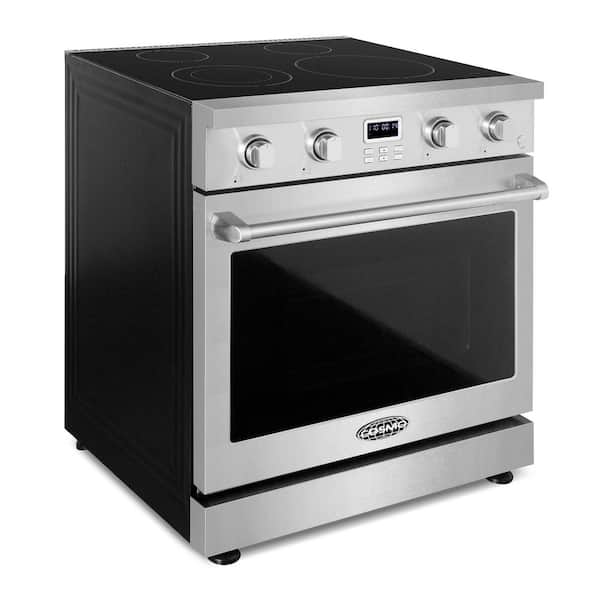 30 in. Haven Collection 4.8 cu. ft. Electric Range with 4 Burner Glass Cooktop and Convection Oven in Stainless Steel