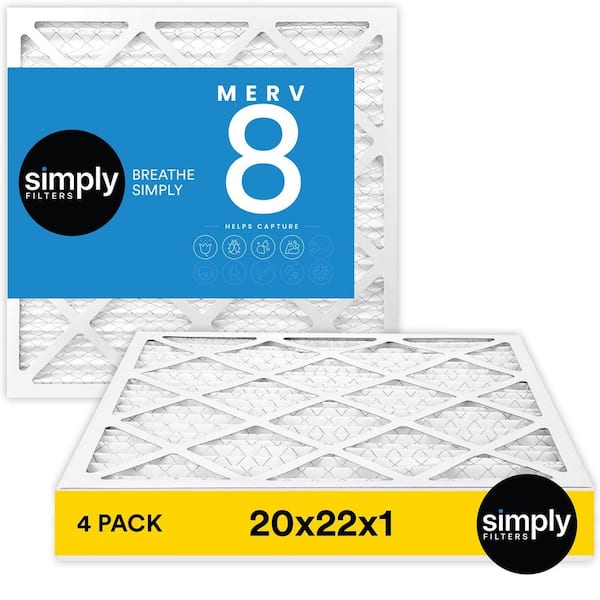 20 in. x 22 in. x 1 in. MERV 8 FPR 5 Pleated Furnace Air Filter (4-Pack)