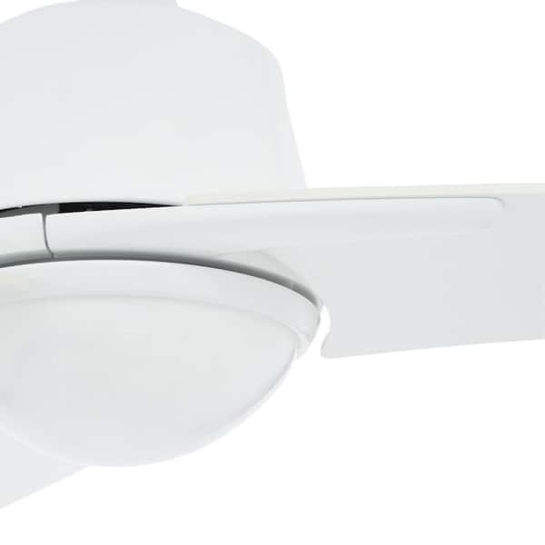 Scimitar 44 in. White LED Ceiling Fan with Light Kit and Wall Control