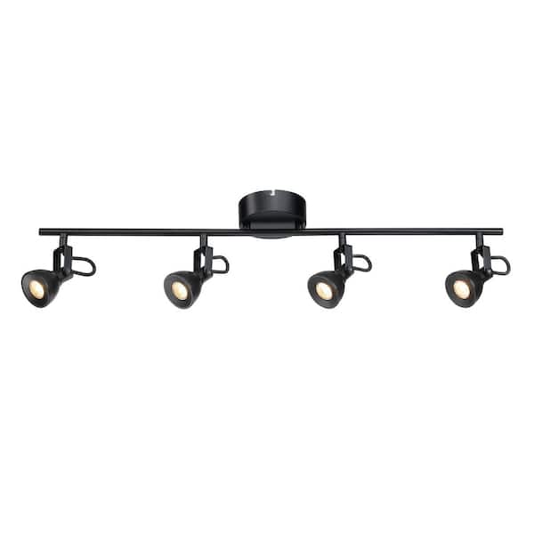 Black 24.1 in. 24W 4-Light LED Track Lighting Ceiling Fixture