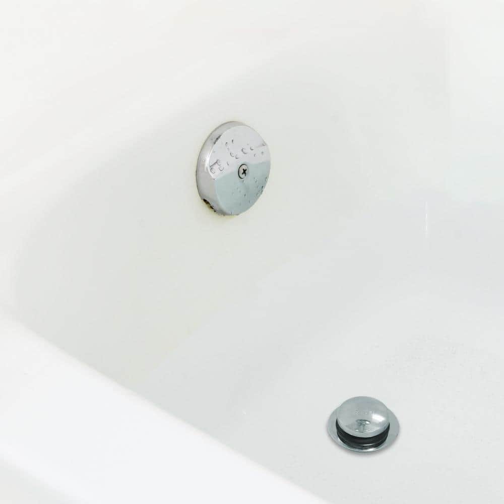 Chrome Plastic Touch-Toe Tub Drain Stopper, 2-Inch