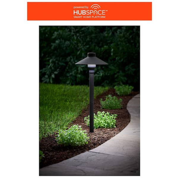 Vernon Park 120 Lumen Low Voltage Black Integrated LED Aluminum Outdoor Path Light Powered by Hubspace (1-Pack)