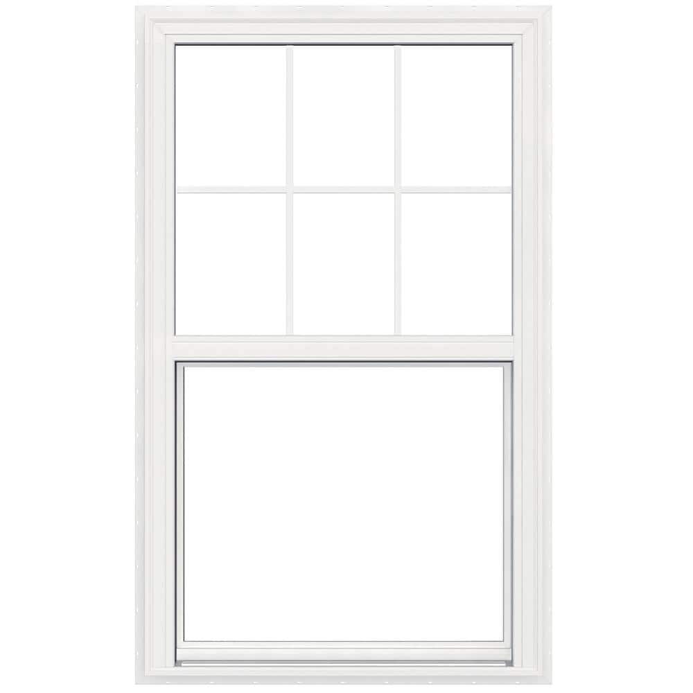 JELD-WEN V-2500 Series 35.5 in. x 60 in. Double Pane Double Hung Vinyl ...