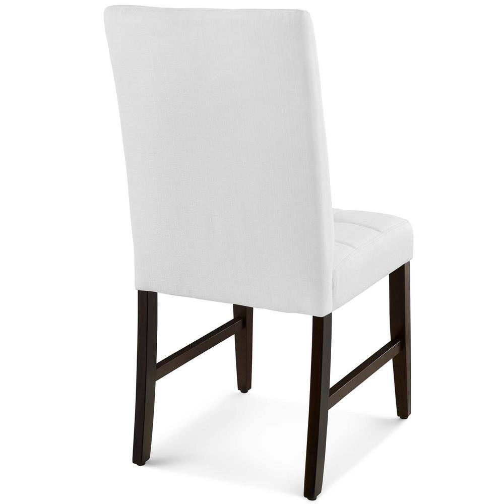 White Biscuit Tufted Upholstered Parsons Side Chair Set