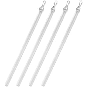 1/2 in. Dia Smooth Clear PVC Baton with Metal Snap - 36 in. Long (4-Piece)