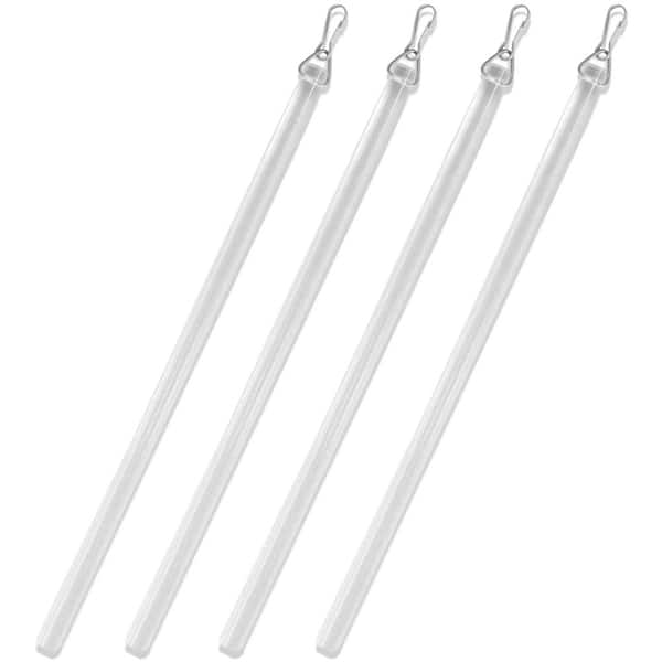 EMOH 1/2 in. Dia Smooth Clear PVC Baton with Metal Snap - 36 in. Long (4-Piece)