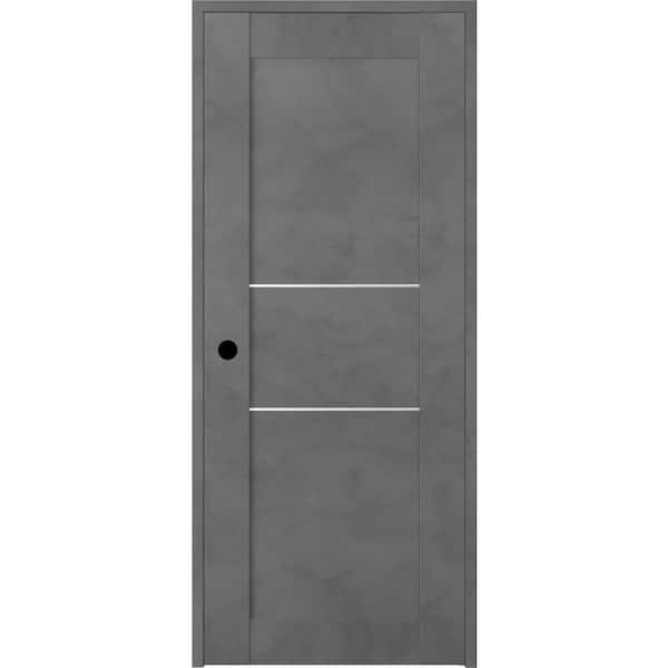 Belldinni Vona 18 in. x 80 in. Right-Handed Solid Core Dark Urban Prefinished Textured Wood Single Prehung Interior Door