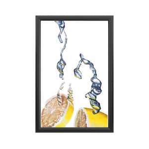 "Lemon Splash II " by Roderick Stevens Framed with LED Light Fruit Wall Art 24 in. x 16 in.