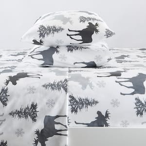 4-Piece Moose Microfiber King Wilderness Ultra-Soft Sheet Set