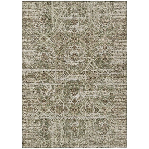 Chantille Machine Washable Indoor/Outdoor Abstract ACN2706 Olive 9 ft. x 12 ft. Area Rug