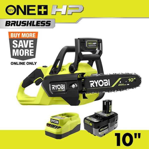RYOBI ONE+ HP 18V Brushless 10 in. Cordless Battery Chainsaw with
