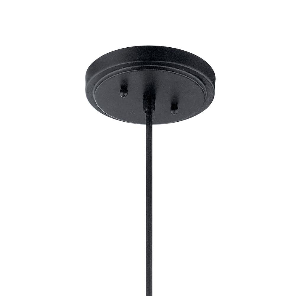 Zailey Transitional Black Glass Bowl Pendant Light