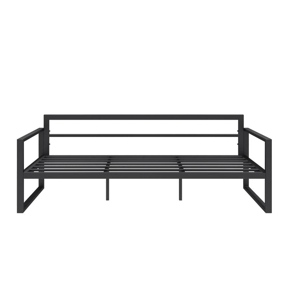 SERGA Metal Patio Outdoor 3-Seat Sofa Chaise Lounge with Gray Cushions