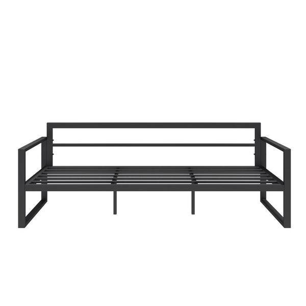 Unbranded SERGA Metal Patio Outdoor 3-Seat Sofa Chaise Lounge with Gray Cushions