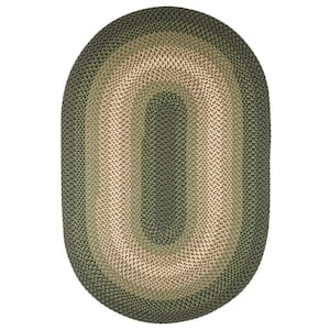 Pioneer Green Multi 4 ft. x 6 ft. Oval Indoor/Outdoor Braided Area Rug