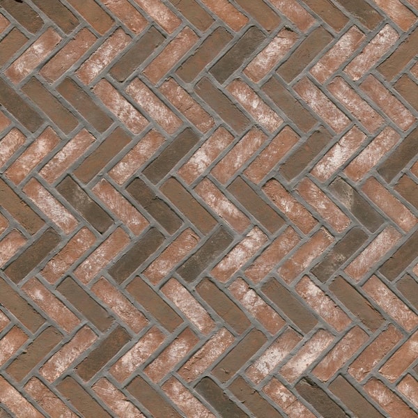 MSI Noble Red Herringbone 12.5 in. x 25.5 in. Clay Brick Mesh