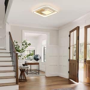 16 in. Indoor White Square Modern Infinite Dimming Integrated LED Flush Mount Ceiling Light Fixture with Remote Control