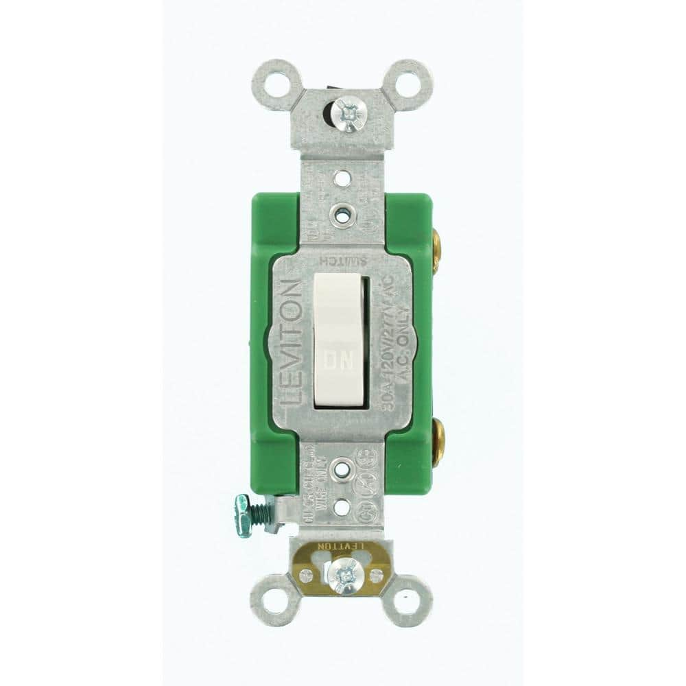 Leviton 30 Amp Industrial Grade Heavy Duty Single-Pole Toggle Switch, White