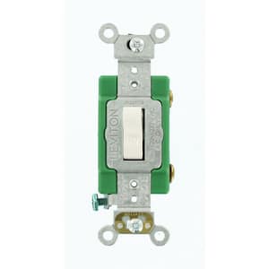 30 Amp Industrial Grade Heavy Duty Single-Pole Toggle Switch, White
