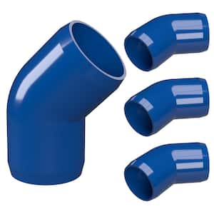 1 in. Furniture Grade PVC 45-Degree Elbow in Blue (4-Pack)