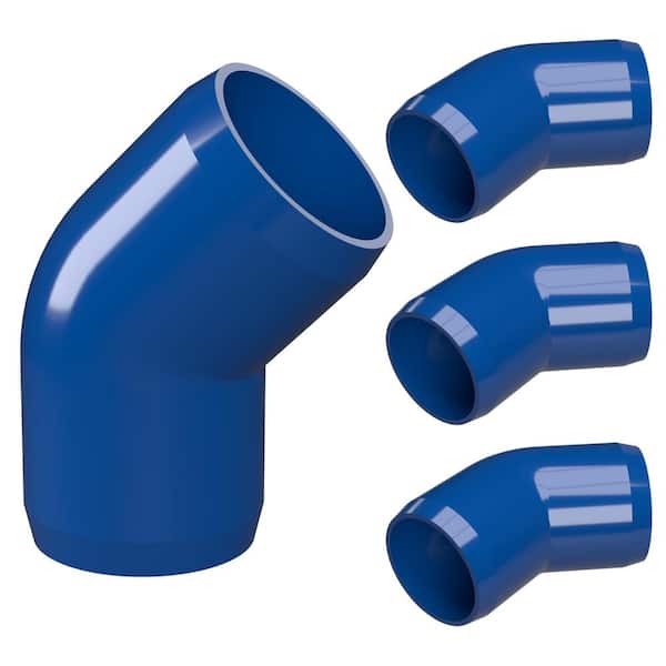 Formufit 1 in. Furniture Grade PVC 45-Degree Elbow in Blue (4-Pack)