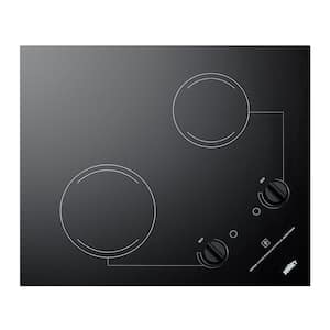 21 in. 115-Volt Radiant Electric Cooktop in Black with 2-Elements