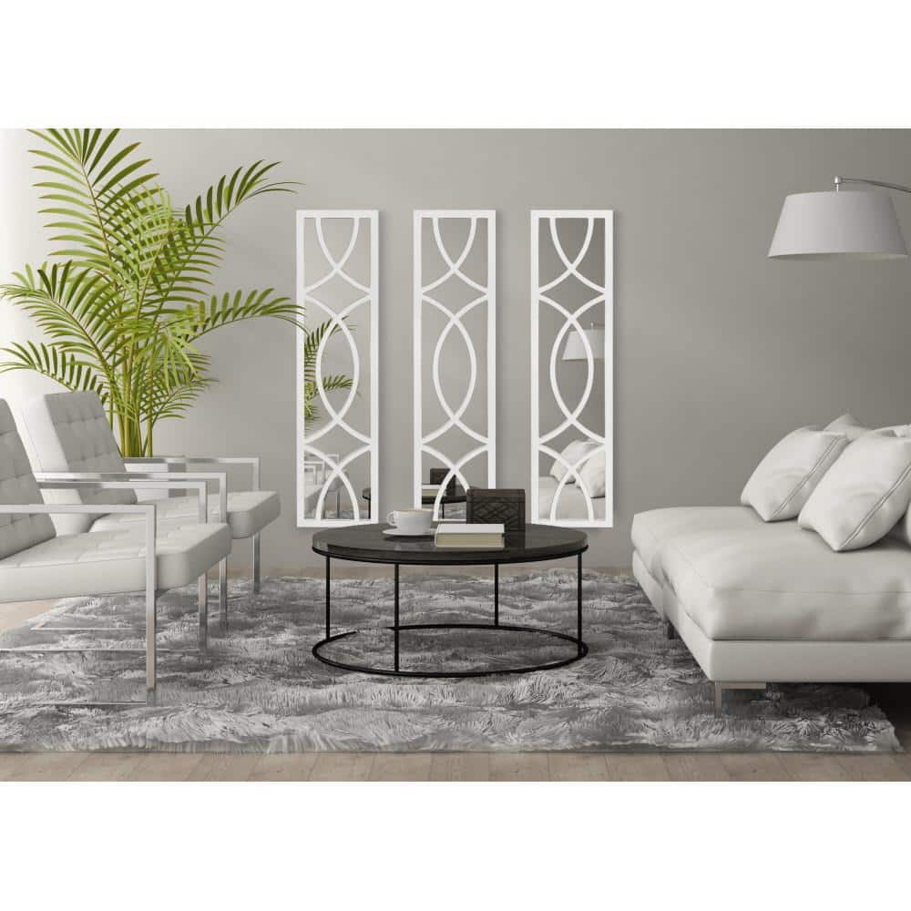 Tolland 50.5'' Rustic White Wood Rectangular Wall Mirror