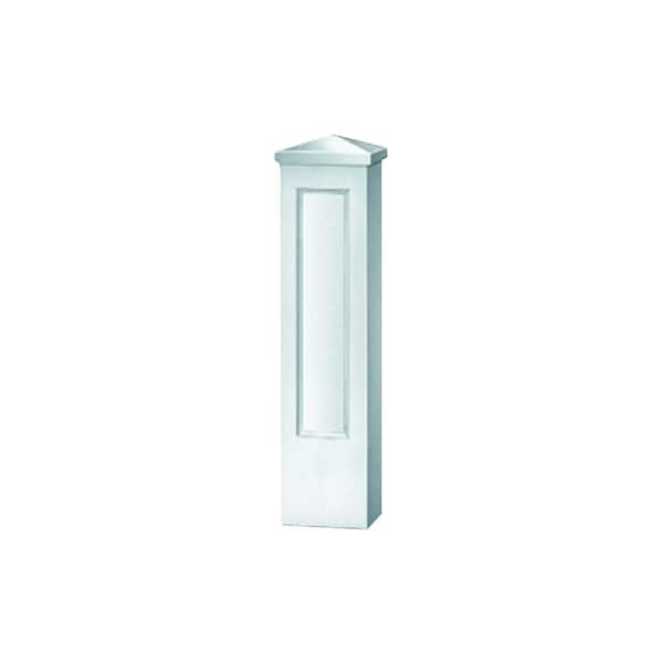 Fypon 47-3/4 in. x 8 in. x 8 in. Polyurethane Straight Panel Newel Post for 7 in. Balustrade System