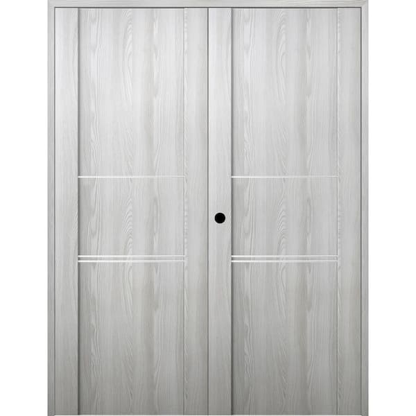 Belldinni Vona 01 2HN Gold 30 in. x 80 in. Left-Handed Solid Core Veralinga Oak Textured Wood Single Prehung Interior Door, Dark Brown/Veralinga Oak