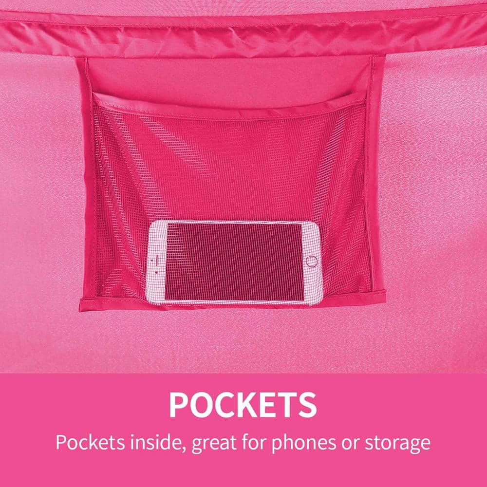 Full Size Pink Polyester Indoor Bed Tent Canopy