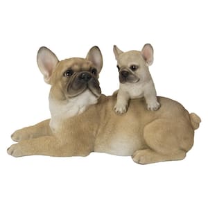 Mother and Baby French Bulldog Statues