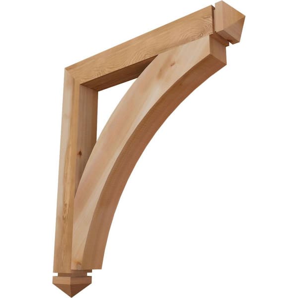 Ekena Millwork 3.5 in. x 36 in. x 32 in. Western Red Cedar Thorton Arts and Crafts Smooth Bracket
