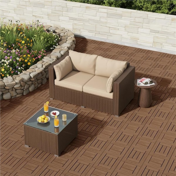 Yaheetech 12 in. x 12 in. Interlocking Patio Deck Tiles, Pack of