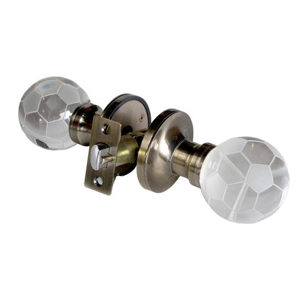 Krystal Touch of NY Soccer Ball Crystal Antique Brass Privacy Bed/Bath Door Knob with LED Mixing Lighting Touch Activated