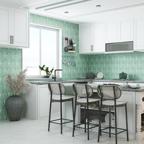 Aster Hex Verde 9 in. x 10 in. Porcelain Floor and Wall Tile (6.89 sq. ft./Case)
