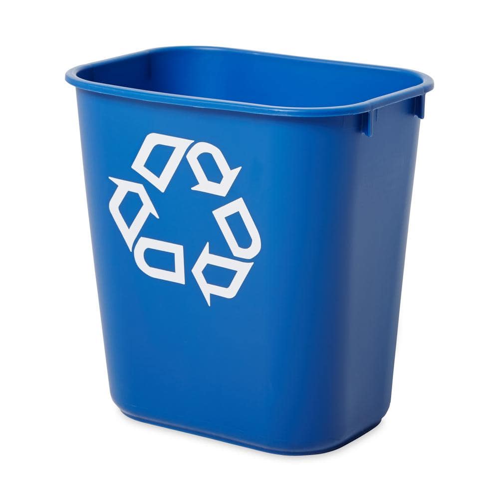 7 Gallon Blue Plastic Office Recycling Bin