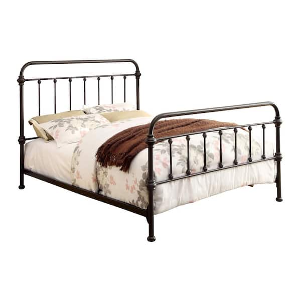 Furniture of America Karminia Dark Bronze Queen Metal Panel Bed