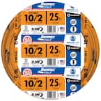 25 ft. 10/2 Solid Romex SIMpull CU NM-B W/G Wire