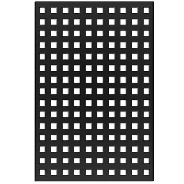 Acurio Latticeworks Square 4 ft. x 32 in. Black Vinyl Decorative Screen Panel