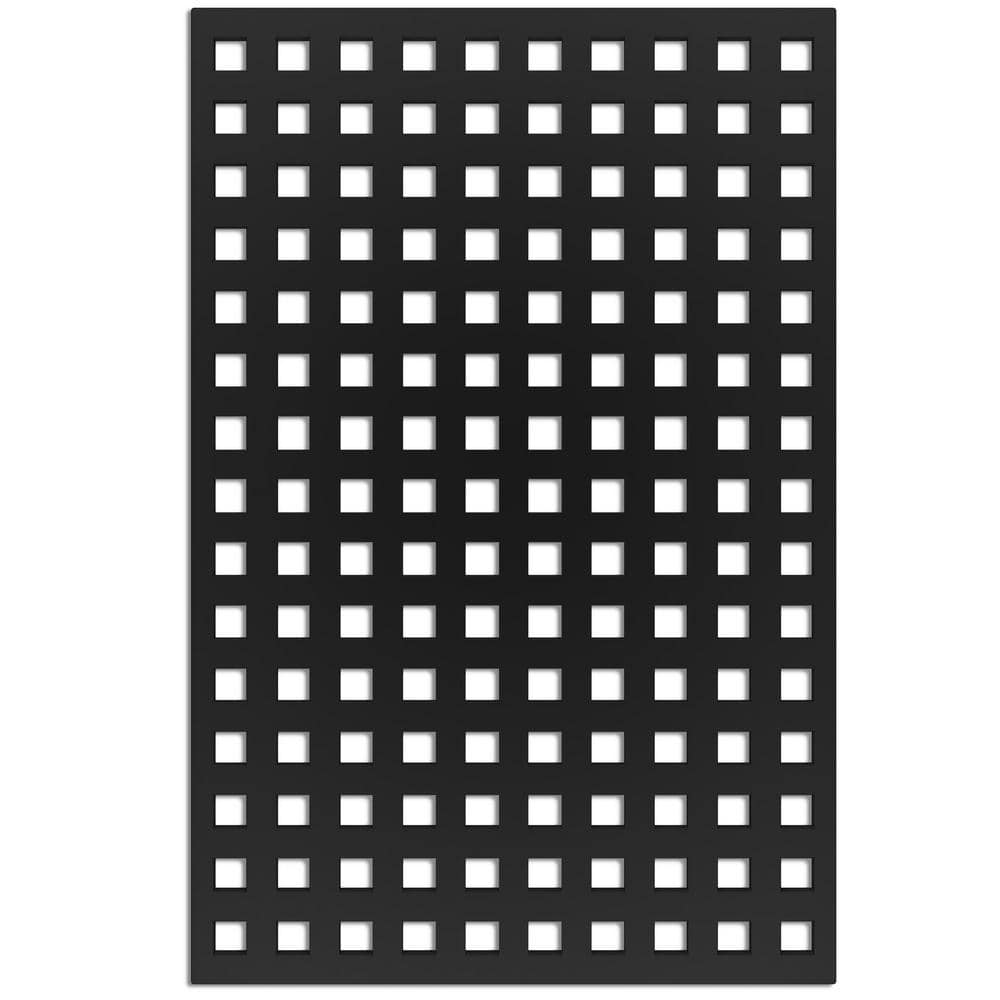 Square 4 ft. x 32 in. Black Vinyl Decorative Screen Panel