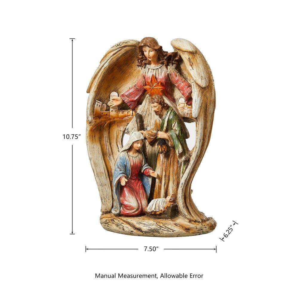 Hand-Painted Weathered Resin Nativity Scene Figurine