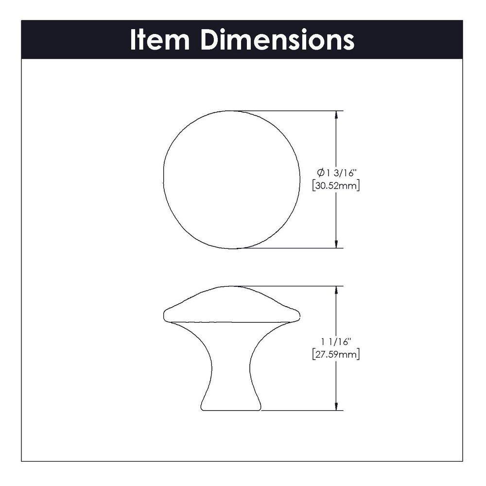 Windover Antique Round Mushroom Cabinet Knob with Mounting Hardware