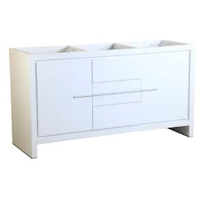Allier 60 in. Modern Double Sink Bathroom Vanity Cabinet in White
