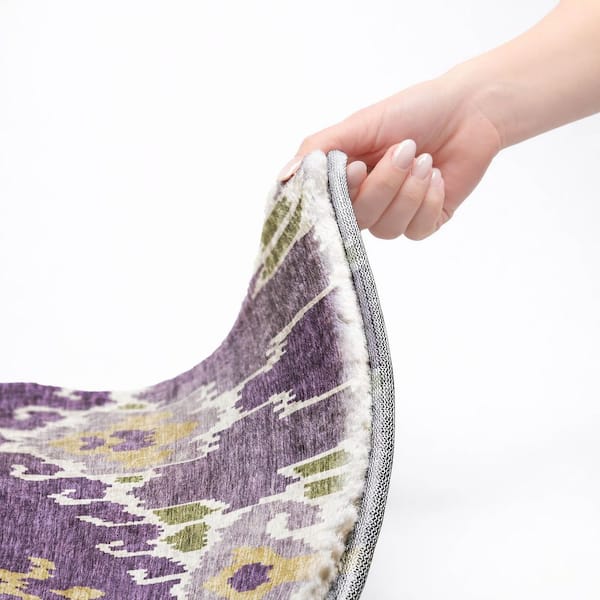 Dream Shag Premium Machine Washable Abstract ADS748 Purple 10 ft. x 14 ft. Area Rug