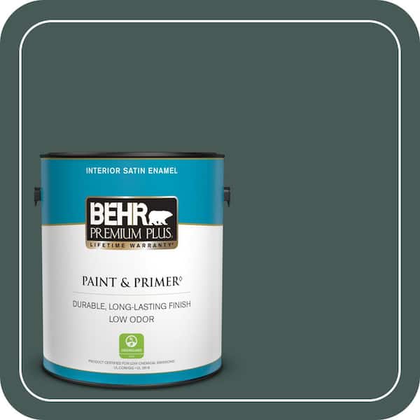 BEHR PREMIUM PLUS 1 gal. #MQ6-09 Hostaleaf Satin Enamel Low Odor Interior Paint & Primer