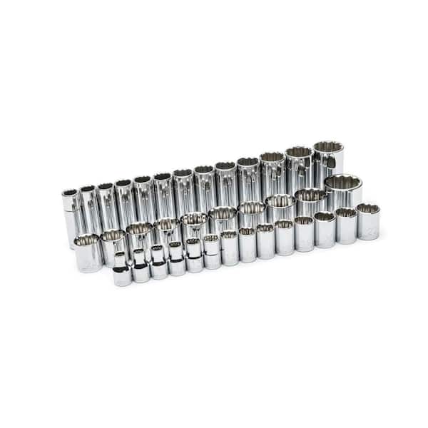 1/2 in. Drive 12-Point Standard and Deep Metric Socket Set (37-Piece)