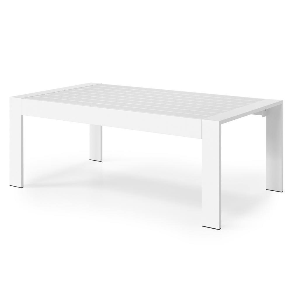 White Aluminum Modern Outdoor Coffee Table
